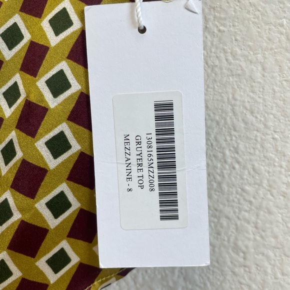 Reformation Gruyere Silk Top NWT Geometric Print Spaghetti Strap Top - Picture 3 of 6